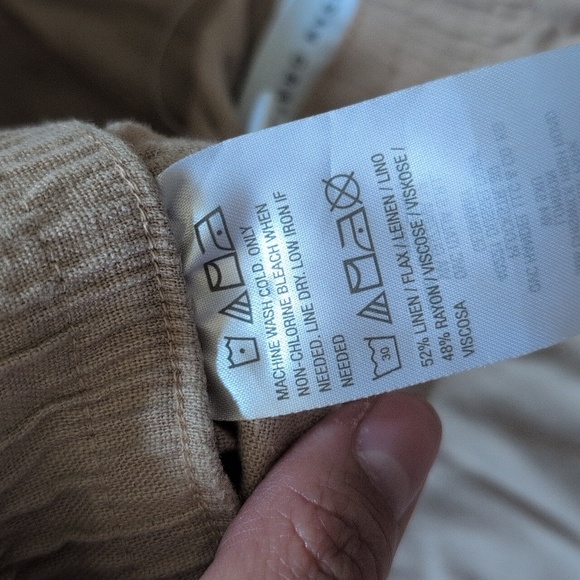 Susan Graver Beige Linen Blend Capris Size 2X Petite - Picture 5 of 5